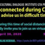 WEBINAR by IDI GTA – Staying connected during Covid-19: What faiths advise us in difficult times of crises?
